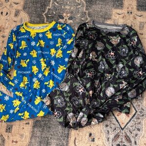 Pokemon and star wars baselayer sets! Cuddleduds size medium, like new!